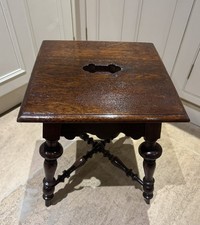 DARK OAK OCCASIONAL TABLE WITH