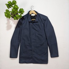 REISS Men`s Cotton Dark Blue Jacket Coat Mid Length On The Buttons Size L/XL