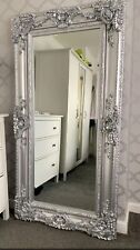 Extra large ornate silver floor mirror French living room hallway 2M Tall