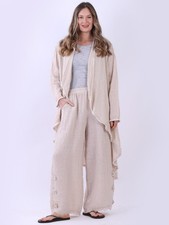 Lagenlook linen quirky waterfall jacket 18-24 (4 Colors)