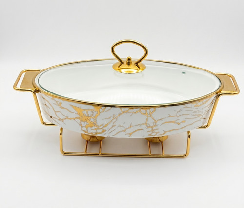 Ceramic chafing dish food - 15",