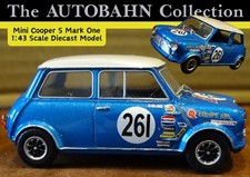 OLD BLUE & WHITE BMC MINI COOPER S RALLY CAR 1:43 SCALE DIECAST COLLECTORS MODEL