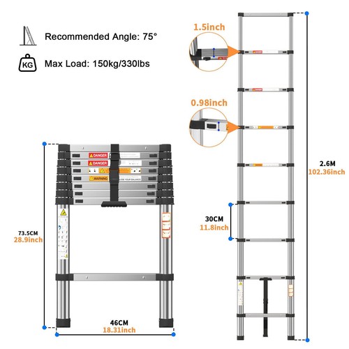 8m heavy duty - 2.6m-3.8m,