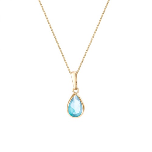 9ct yellow gold aqua - 9ct,