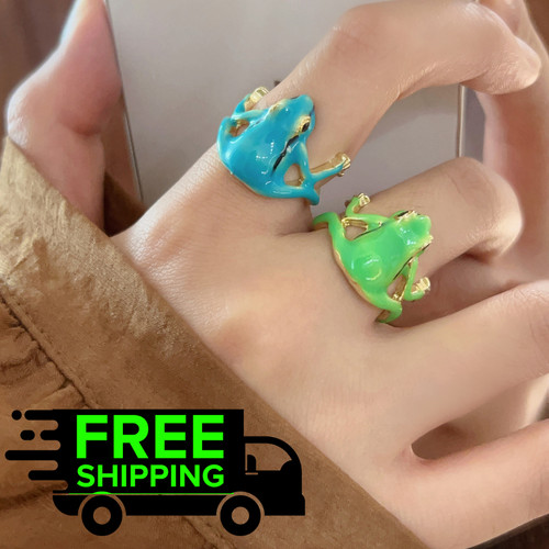 Cute frog adjustable ring - cute,