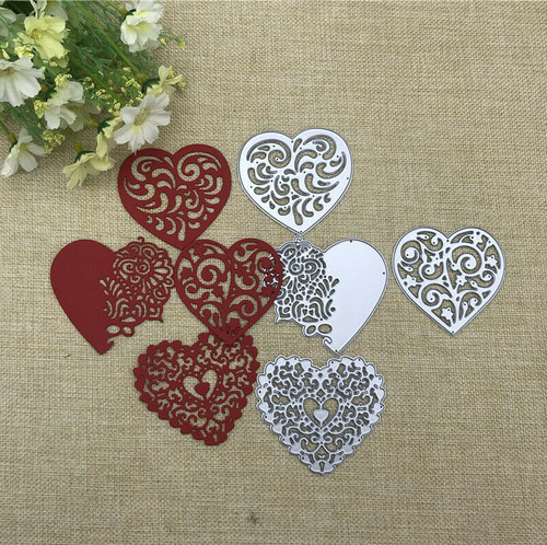 4pc heart metal - heart, dies