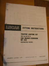LUCAS FITTING INSTRUCTIONS-TRACTOR LIGHTING SET-MASSEY '3-165' (MF 135/165) COPY
