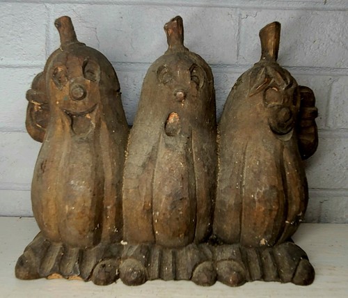 Vintage carved wood ghost - vintage,