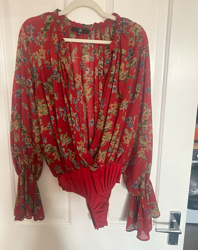 Missguided red floral chiffon - red,