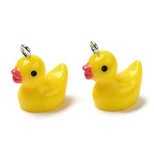10 x Yellow Rubber Duck Resin Charms Pendants