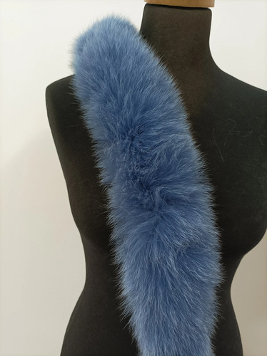 Real fox fur hood - real, blue