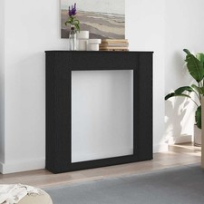Fireplace Surround Black Oak Engineered Wood 100x20x100 cm Slim Mantel Shelf Pro