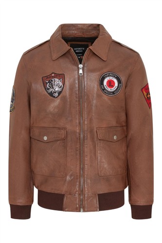 Men badged vintage tan - badged,