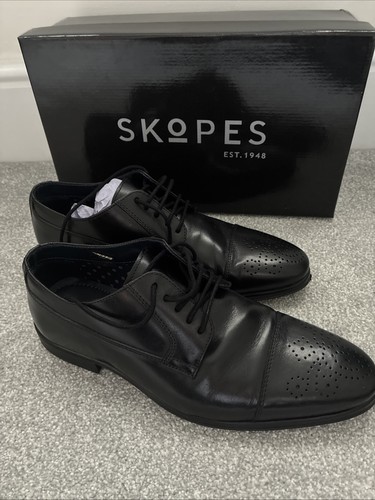 Skopes black brogue shoes lace - black,