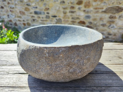 Natural stone granite birdbath - natural,