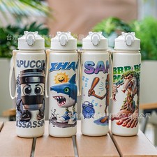 Kids Italian Brainrot Water Drinks Bottle Children Back to School Juice 750ml