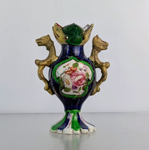 Rare gaudy welsh pottery vase - welsh,
