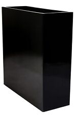 Primrose Tall Trough Fibreglass Planter Matt Black Rectangle Plant Pot 60cm
