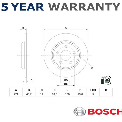 Bosch rear brake disc fits - disc,