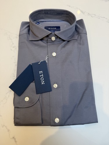 Eton pique long sleeve slim - pique,