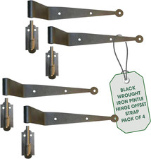 Black Offset Strap Hinges for