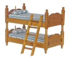 Dolls House Walnut Wooden Bunk