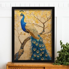 Elegant Golden Peacock Art