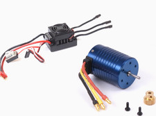 Brushless RC Motor ESC Combo 50A 3421KV 1/10 Scale Water Resistant + 48dp Pinion