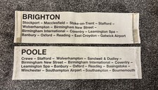 2x British Rail IC Manchester - Brighton / Poole Railway Carriage Window Labels