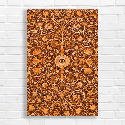 Ornate floral tapestry - ornate, orange