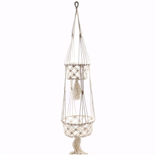 Macrame plant hanger - plant, double