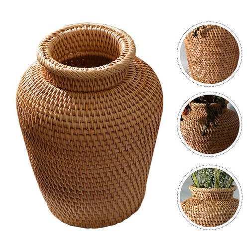 Rattan flower arrangement vase - flower,