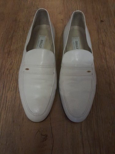 Bally white all leather 80s - leather,