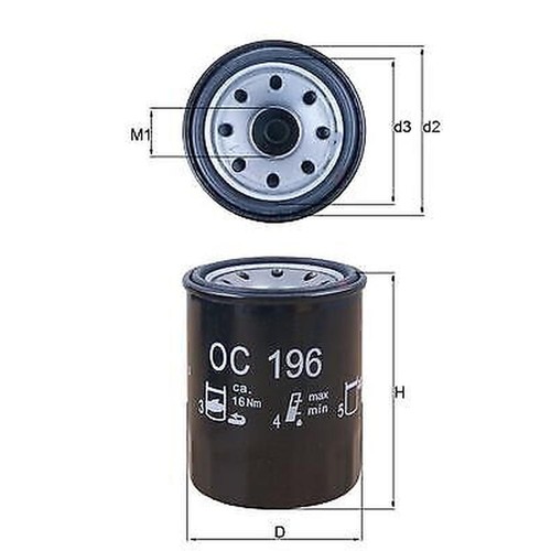 Knecht 196 oil filter - oc, for