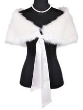 IVORY Faux Fur Bridal Wedding Shrug/Bolero/Cape/Evening Wrap/Shawl/Tippet/Coat
