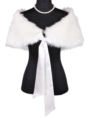 Ivory faux fur bridal - bridal, wedding