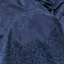 Navy Blue Jacquard Damask