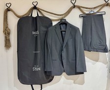 M&S Regular Fit Wool Rich Grey