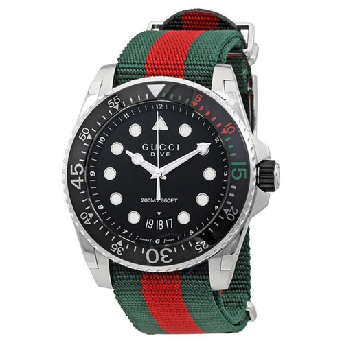 Gucci dive black dial green - dive,