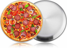 2 x 12 Inch Stainless Steel Pizza Pan Oven Tray Baking Tray for Oven Durable UK
