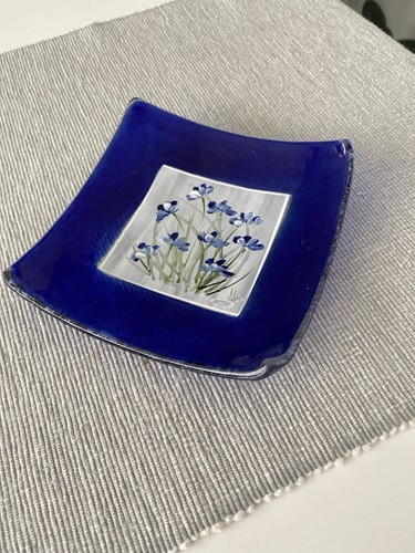 Blue fused glass - fused,