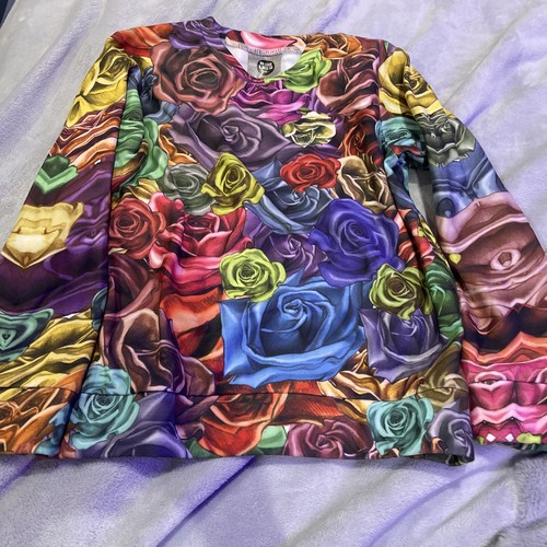 Girls roses sweatshirt rainbow - sweatshirt,