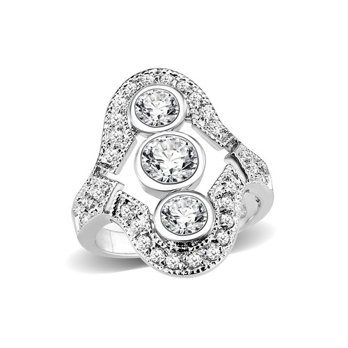 Bezel solitaires ring - , fancy