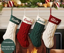 Personalised Christmas  Embroidered Family Christmas Stocking, Christmas Decor