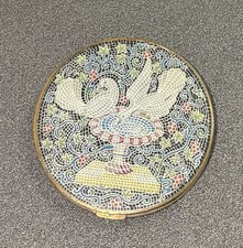Vogue Vanities-Birds Doves Colourful Mosaic Vintage Ladies Powder Compact
