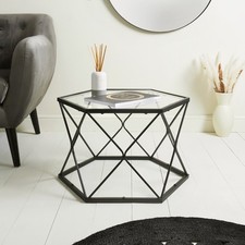 Glass Side Table Round End
