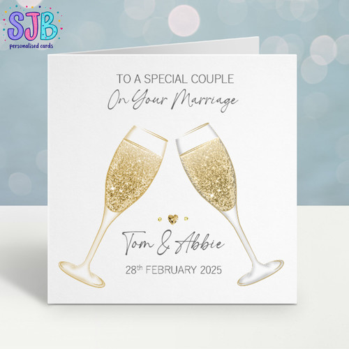 Personalised wedding card - wedding,