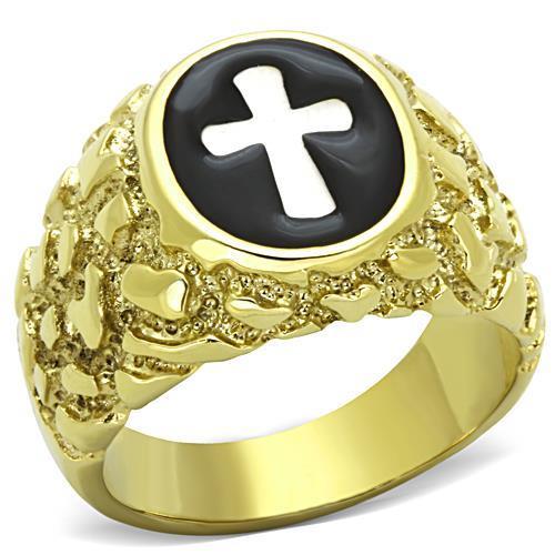 Mens cross ring - , gold