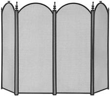 4-Panel Folding Mesh Fire Guard Screen - Fireplace Safety Protector