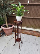 Beautiful Mahogoney Plant Stand In Twiated Barley Design